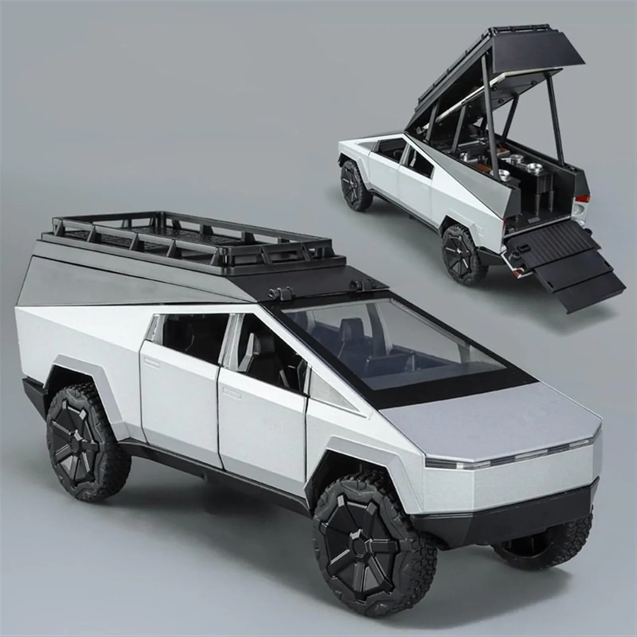 1:32 Diecast Tesla Camping Cybertruck With Bike