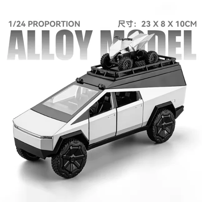 1:32 Diecast Tesla Camping Cybertruck With Bike