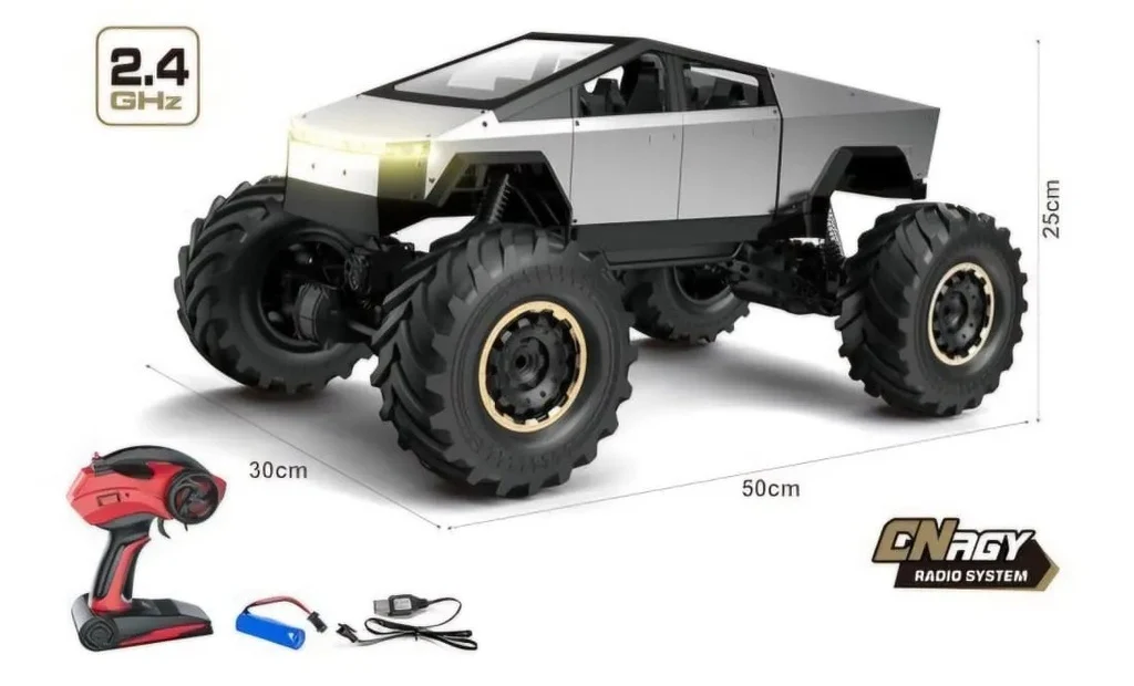 1:8 RC Alloy Tesla Pickup on Rock Crawler Truck