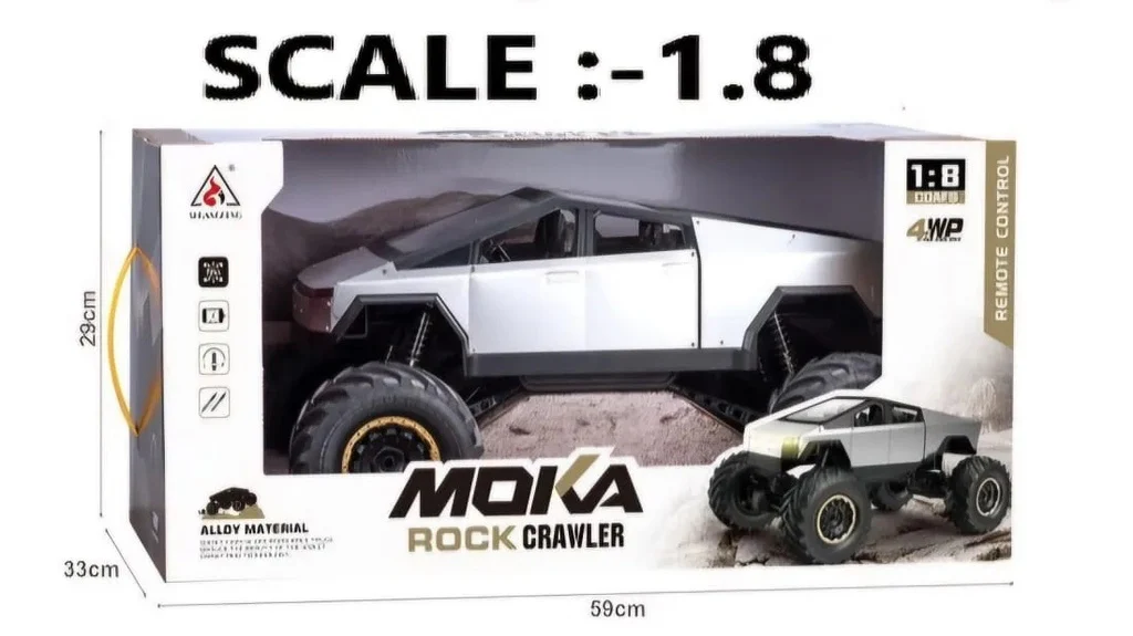 1:8 RC Alloy Tesla Pickup on Rock Crawler Truck